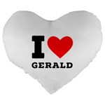 I love gerald Large 19  Premium Flano Heart Shape Cushions Back