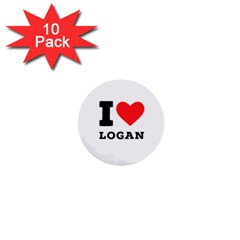 I Love Logan 1  Mini Buttons (10 Pack)  by ilovewhateva