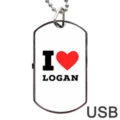 I Love Logan Dog Tag Usb Flash (one Side) by ilovewhateva