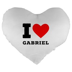 I Love Gabriel Large 19  Premium Heart Shape Cushions by ilovewhateva