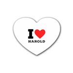 I love harold Rubber Coaster (Heart) Front