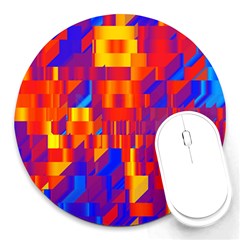 Geometric Pattern Fluorescent Colorful Round Mousepad