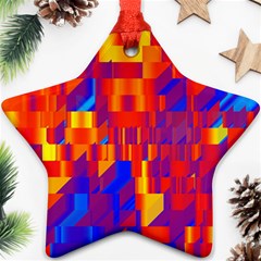 Geometric Pattern Fluorescent Colorful Ornament (star)