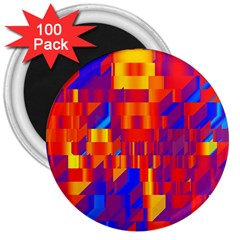 Geometric Pattern Fluorescent Colorful 3  Magnets (100 Pack) by Jancukart