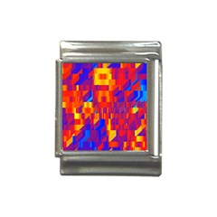 Geometric Pattern Fluorescent Colorful Italian Charm (13mm)