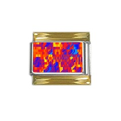 Geometric Pattern Fluorescent Colorful Gold Trim Italian Charm (9mm) by Jancukart