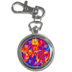 Geometric Pattern Fluorescent Colorful Key Chain Watches