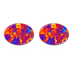 Geometric Pattern Fluorescent Colorful Cufflinks (oval)