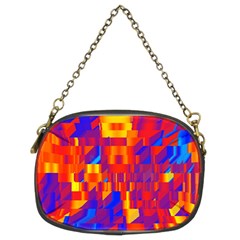 Geometric Pattern Fluorescent Colorful Chain Purse (two Sides)