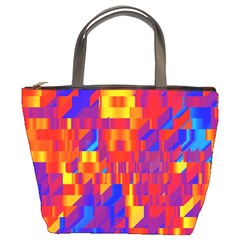 Geometric Pattern Fluorescent Colorful Bucket Bag