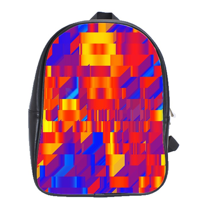 Geometric Pattern Fluorescent Colorful School Bag (Large)