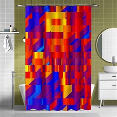 Geometric Pattern Fluorescent Colorful Shower Curtain 48  X 72  (small) 