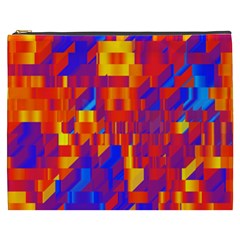 Geometric Pattern Fluorescent Colorful Cosmetic Bag (xxxl) by Jancukart