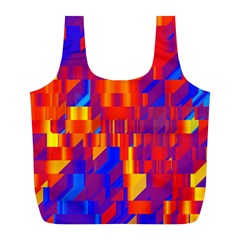 Geometric Pattern Fluorescent Colorful Full Print Recycle Bag (l)