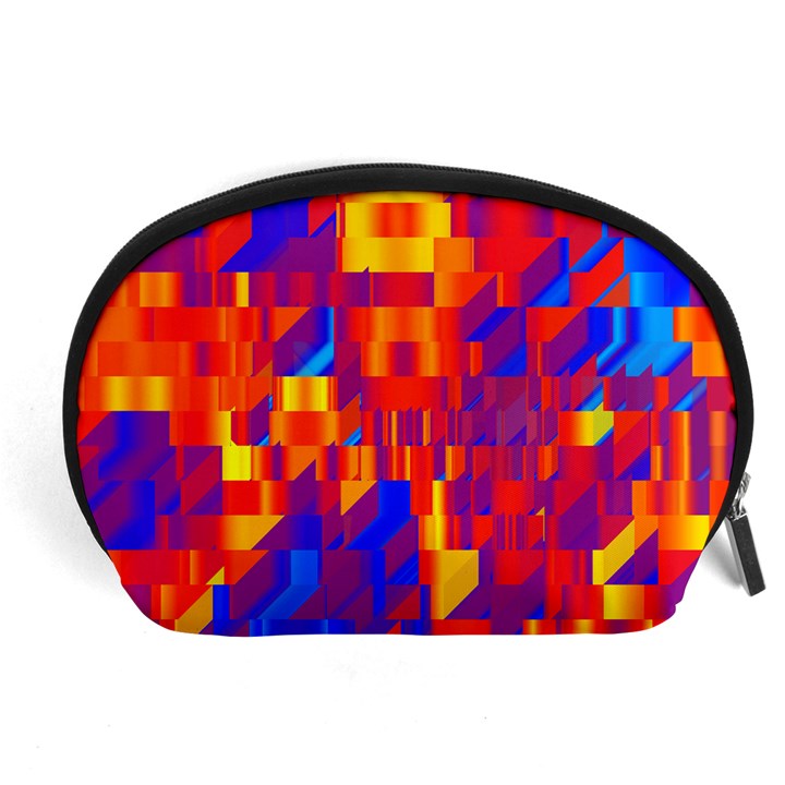 Geometric Pattern Fluorescent Colorful Accessory Pouch (Large)