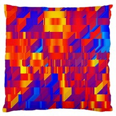 Geometric Pattern Fluorescent Colorful Standard Premium Plush Fleece Cushion Case (two Sides)