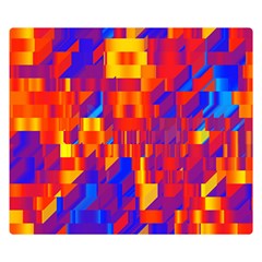 Geometric Pattern Fluorescent Colorful Two Sides Premium Plush Fleece Blanket (small)