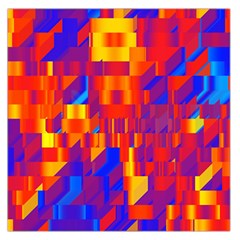 Geometric Pattern Fluorescent Colorful Square Satin Scarf (36  X 36 )