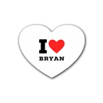 I love bryan Rubber Heart Coaster (4 pack) Front