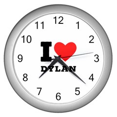 I Love Dylan  Wall Clock (silver) by ilovewhateva