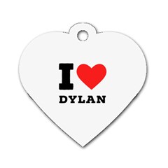 I Love Dylan  Dog Tag Heart (two Sides) by ilovewhateva