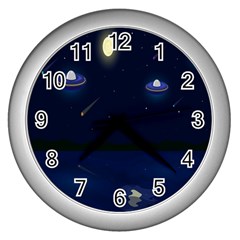 Alien Navi Wall Clock (silver)