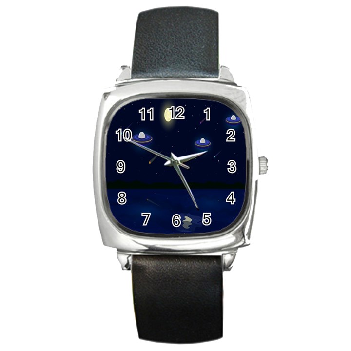 Alien Navi Square Metal Watch