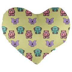 Animals-17 Large 19  Premium Heart Shape Cushions by nateshop