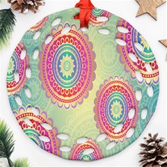 Background-02 Round Filigree Ornament (two Sides) by nateshop