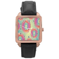 Background-02 Rose Gold Leather Watch  by nateshop