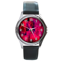 Background-03 Round Metal Watch by nateshop