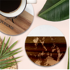 Background-03 Marble Wood Coaster (round)