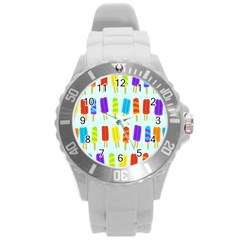 Background-29 Round Plastic Sport Watch (l) by nateshop