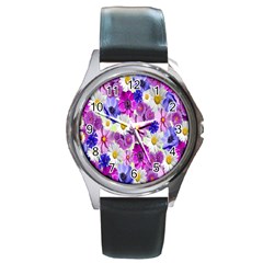 Blossoms-yellow Round Metal Watch by nateshop