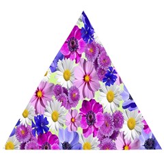 Blossoms-yellow Wooden Puzzle Triangle by nateshop