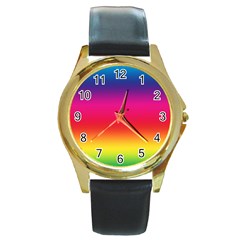 Spectrum Round Gold Metal Watch