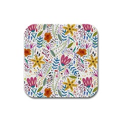 Flowers-484 Rubber Square Coaster (4 Pack)