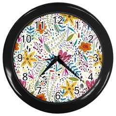 Flowers-484 Wall Clock (black) by nateshop