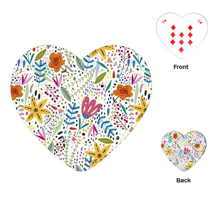 Flowers-484 Playing Cards Single Design (Heart)