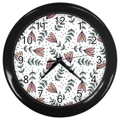 Flowers-49 Wall Clock (black) by nateshop