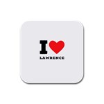 I love lawrence Rubber Square Coaster (4 pack) Front