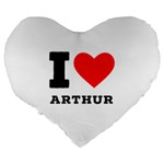 I love arthur Large 19  Premium Flano Heart Shape Cushions Back