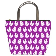 Ladybug Vector Geometric Tile Pattern Bucket Bag by GardenOfOphir