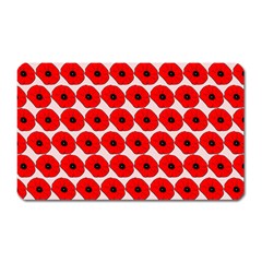 Red Peony Flower Pattern Magnet (rectangular) by GardenOfOphir