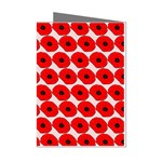 Red Peony Flower Pattern Mini Greeting Cards (Pkg of 8) Left