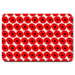 Red Peony Flower Pattern Large Doormat by GardenOfOphir