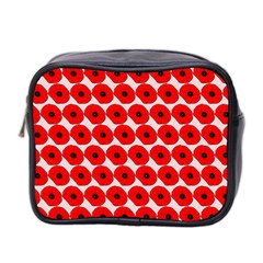 Red Peony Flower Pattern Mini Toiletries Bag (two Sides) by GardenOfOphir