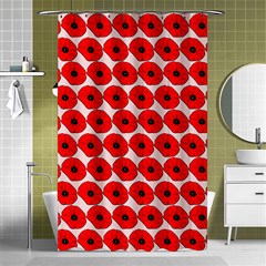 Red Peony Flower Pattern Shower Curtain 48  X 72  (small)  by GardenOfOphir