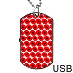 Red Peony Flower Pattern Dog Tag USB Flash (One Side) Front