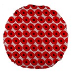 Red Peony Flower Pattern Large 18  Premium Round Cushions Front